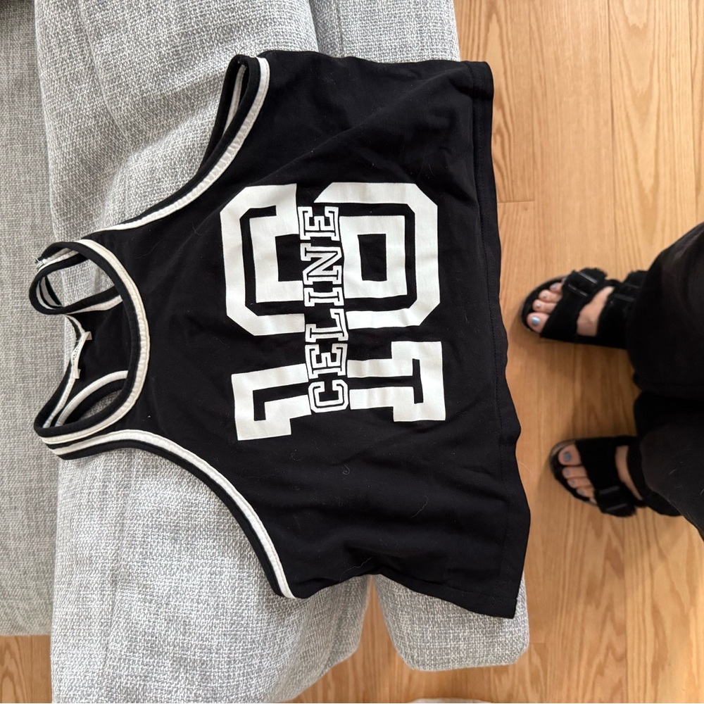 Celine Black and White Crop Top